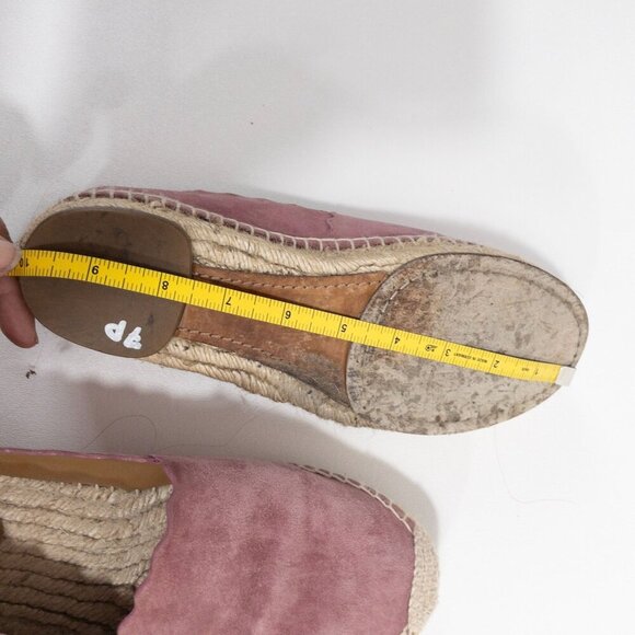 Chloe Scalloped Pink Suede Espadrilles Slip-On Flats Size 9 - Picture 16 of 16